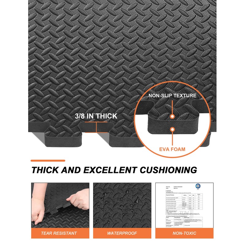 innhom Gym Flooring Mats Exercise Mat for Floor Workout Foam