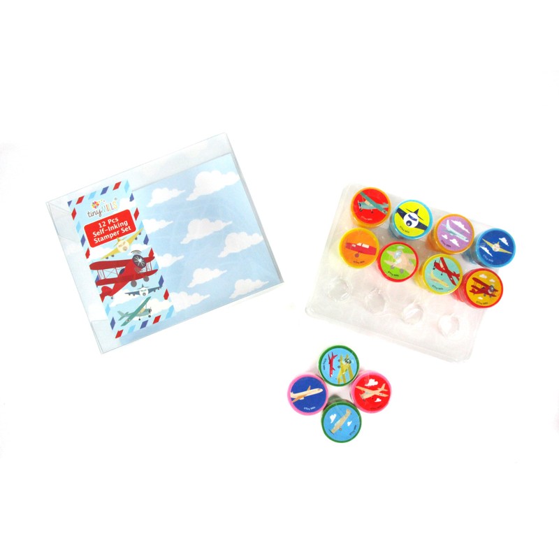 TINYMILLS 12 Pcs Airplane Stamp Kit for Kids