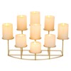 Candeldo Candelabra Fireplace Candle Holder: Gold Metal Pillar Candle Holders