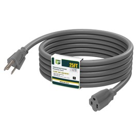 EP 25 Ft Outdoor Extension Cord - 16/3 SJTW Gray Electrical Cable with 3 Prong Grounded Plug