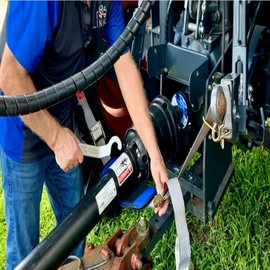 PTO Link, PTO Sling – 2” Polyester Webbing Strap with Hooks, Adjustable Length, Hoist & Support Implement Driveline for Quick, Safe Tractor PTO Shaft Connections – 250 lb Capacity