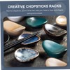 OUNONA Set of 6 Ceramic Chopstick Rest Table Decorations Chopsticks