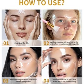 Mascarilla Facial Peel-Off de Colágeno Para Usar Durante la Noche, Que Proporciona Elasticidad e Hidratación y Reduce La Flacidez y la Opacidad -...  