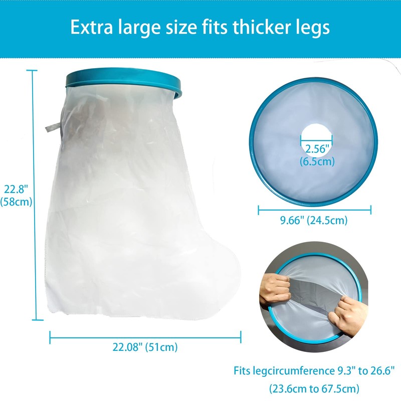 Tideshake - 100% Waterproof Extra Wide Leg Cast Cover for