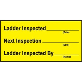 Accuform Signs LCRT507VSP Safety Label, Legend"Ladder Inspected_ Next Inspection_ Ladder Inspected by_", 1.5" Length x 3" Width x 0.004" Thickness, Adhesive Vinyl, Black on Yellow (Pack of 10)
