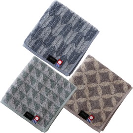imaa Imabari Towel Certified Hand Towel, Towel Handkerchief, 9.8 inches (25 cm), Made in Japan, Vacuum Compression Pack, Japanese Pattern, Sustainable, Nagomi A, 3 Pieces