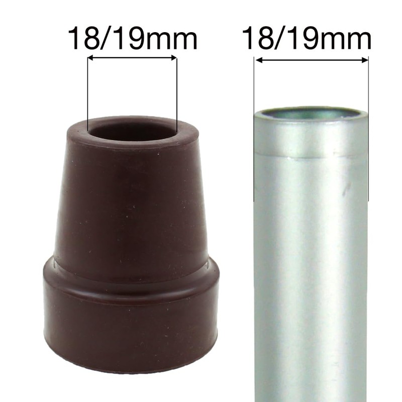 Qty: 4x Brown 19mm (3/4") Rubber Ferrules Tips for Walking