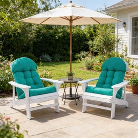 Enipate Weather Resistant Adirondack Chair Cushions High Back Indoor Outdoor Patio Tufted Lounge Cushion Seat Pads