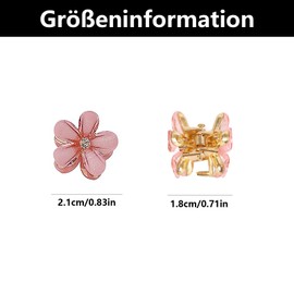 Pack of 10 Hair Accessories for Women, Hair Accessories Flowers, Small Hair Clip Flower Small for Photo, Everyday, Party, Wedding (Pink)