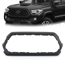 HAPSO Front Upper Grille Shell Outer Frame Surround Fit For Toyota Tacoma 2016-2022 Accessories Replacement Matte Black