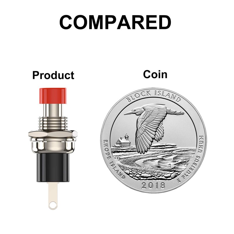 DIYhz Momentary Push Button Switch, 1A 250VAC SPST Mini Pushbutton