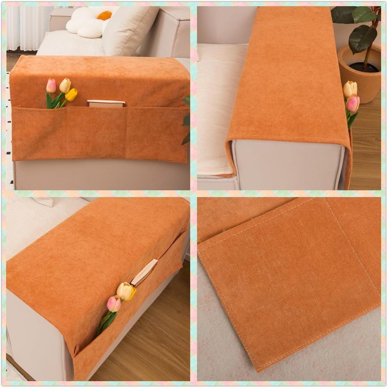CEYISZHU Thick Chenille Armrest Covers Set of 2 for Armchair