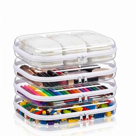 HQAUT Clear Hard Shell Zipper Case, 4 Pack Diaper Bag Organizer Pouches, Toiletry Bag for Travel, Waterproof Makeup Bags for Cosmetic, Toy Storage Organizer Pencil Bag