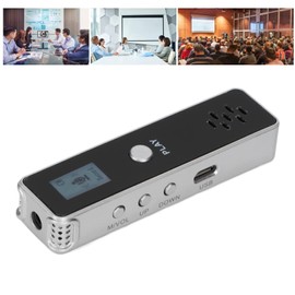 Digital Voice Recorder, 45 Hours (32kbps) Continuous Recording Voice Activated Recorder with Playback Small Tape Recorder for Lectures, Meetings, Interviews(Silver)