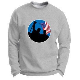 Pennsylvania Rally Shirt Fist in The Air Flag in The Background Premium Crewneck Sweatshirt 2X-Large Light Steel