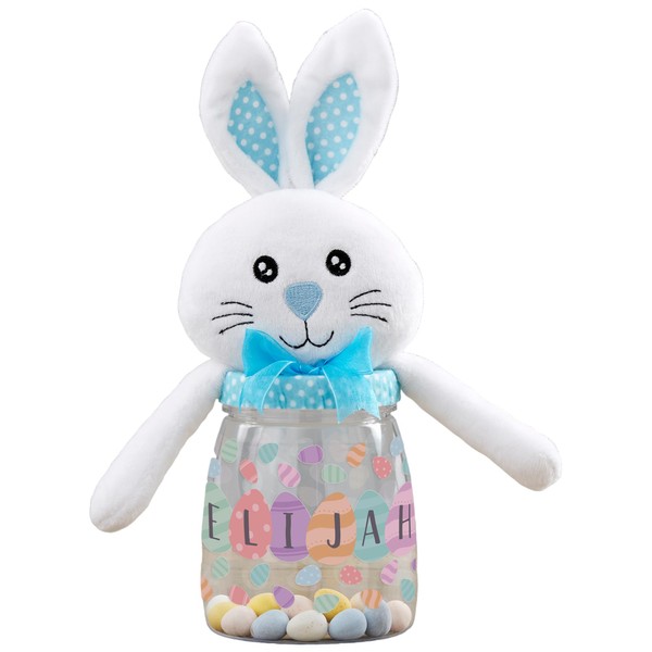Personalization Universe Happy Easter Eggs Personalized Easter Bunny Candy Jar