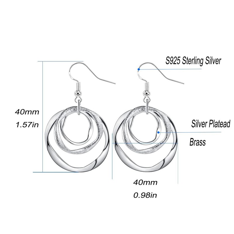 HAIXIAN Aesthetic Classic Infinity Linear Circles Boho Drop Earrings for