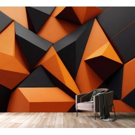 PYFFYP- 3D Geometry Wallpaper Abstract Wall murals for Bedroom Living Room(Not Peel and Stick)