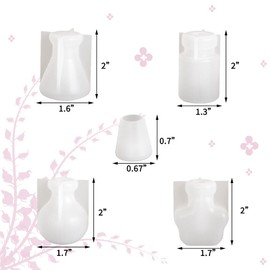 BIGEBO Mini Resin Molds, 4 Pcs Wishing Bottle Silicone Molds Quicksand Container and Stopper for DIY Jewelry Crystal Keychain Pendant