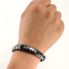 Pulsera De Hematita, Unisex, Diseño Ondulado, Elástica