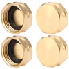 Sanpaint 4 Pack Garden Hose End Caps with Washers, Brass
