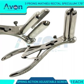 CYNAMED USA New Premium Grade Mathieu Anal Speculum 3 Prong Prop Display with Screw lock