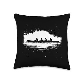 Rowing Team Streetart Coxswain Throw Pillow