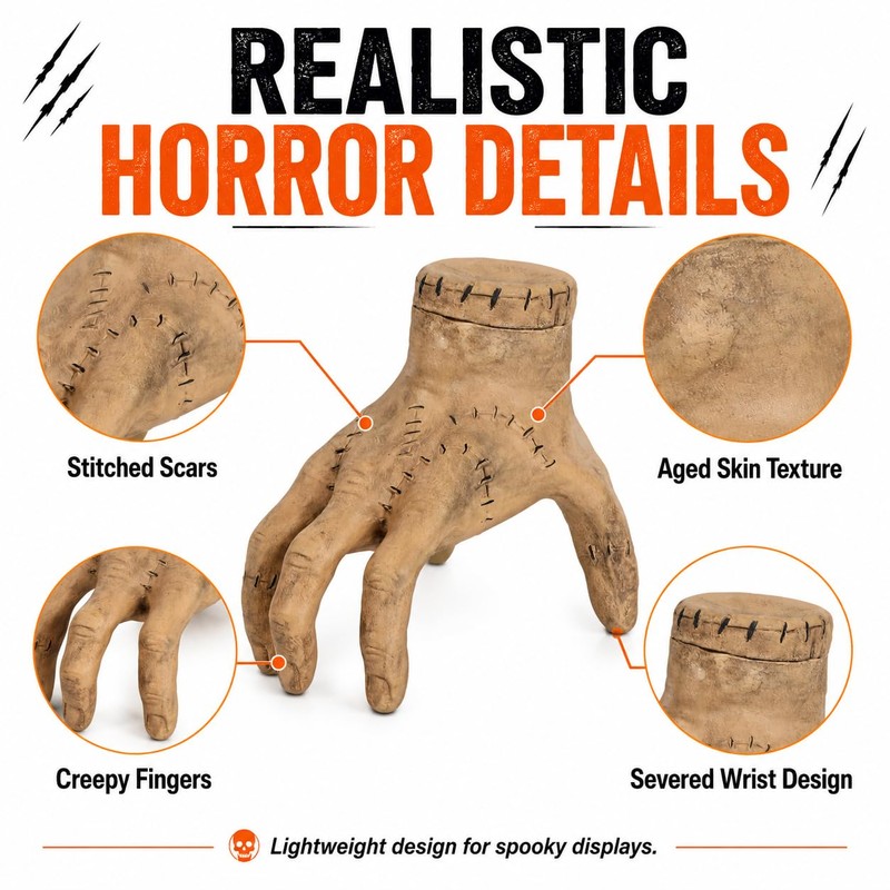Ditip Sound Activated Halloween Animatronics Thing Hand Halloween Fake Prop