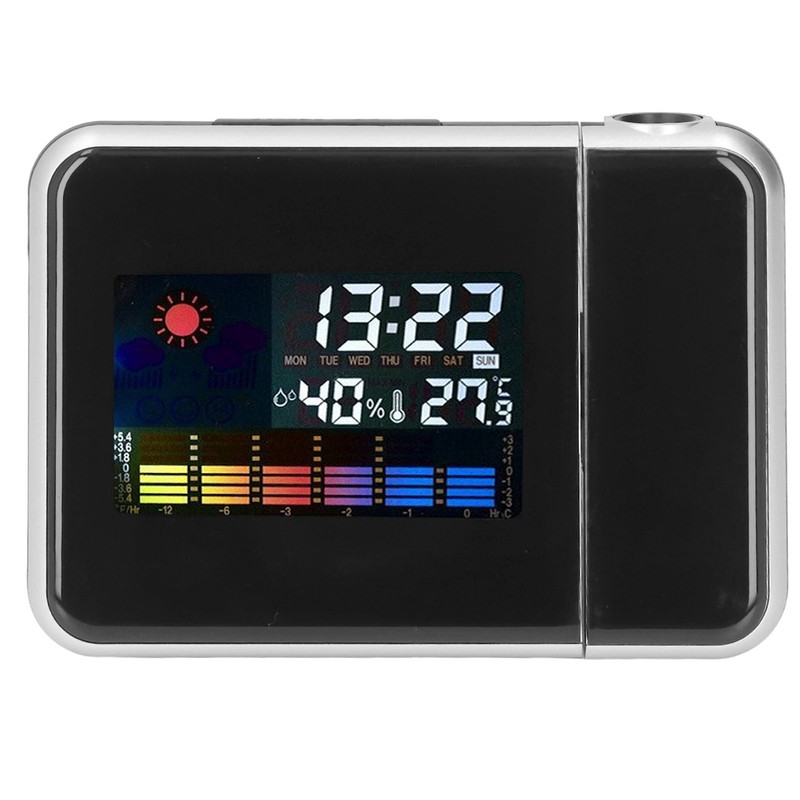 Weather Station Clock Temperature Humidity LCD Color Display LED Backlight