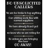 Small (150 x 200mm) Metal Sign - No Unsolicited Callers
