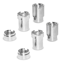 6 Pieces Stainless Steel Threaded Adapter with 3 Style Threaded Metal Adapters, Silver