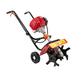 ZERNEIL 52cc 2-Stroke Mini Tiller Cultivator - 17.17" Tilling Width - 1.9kw Single Cylinder Tilling Rototiller - Ideal for Garden, Lawn, Soil Cultivation, Weed & Digging