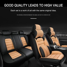 Cscevt 5 Seat Covers for Toyota Corolla Hybrid 2010-2023 Leather Car Seat Covers Waterproof Anti-Slip Soft Car Seat Protectors Comfort Automotive Seat Covers with Airbag（Luxury,Black+Orange）