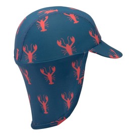 Swimlids Kids Sun Hat with Neck Protection, UPF 50 UV Protection, Lobster, Small