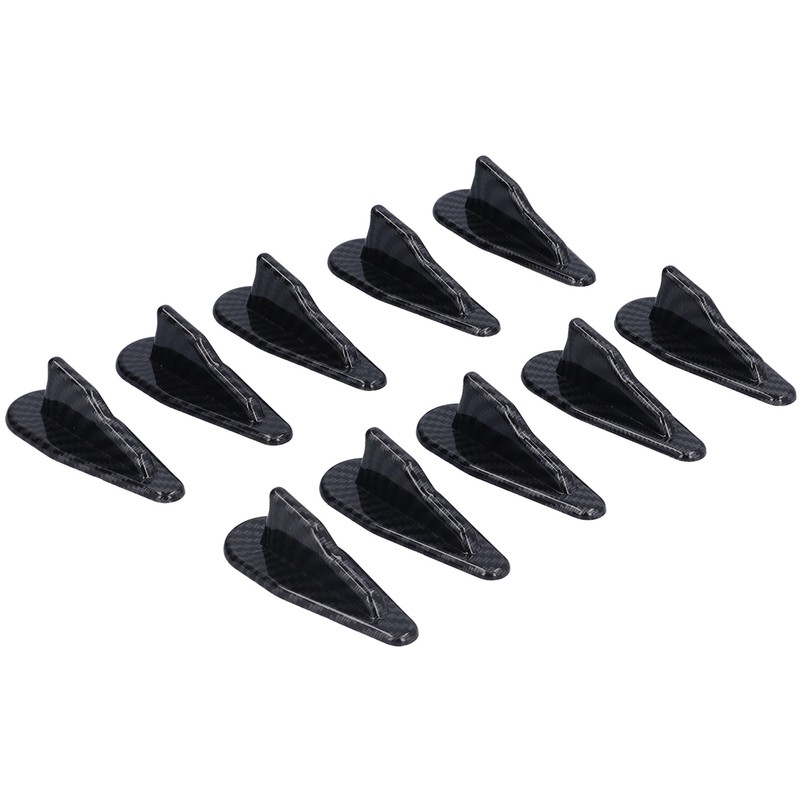 10PCS Shark Fin Kit Spoiler Wing Set with Carbon Fiber