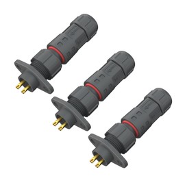 AOHUA IP68 Waterproof Connector (6-Pack), M12 2-Pin Outdoor Electrical Plug,(300V/5A) Female Plug & Front Male Scoket (Oval) for Cables Ø3.5-7.5mm (AH-M12-0502FME/MFZ01112)