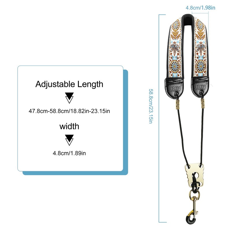 KUWAN Saxophone Neck Strap Soft Sax Leather strap Padded for