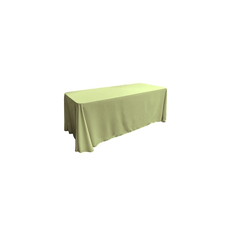LA Linen Polyester Poplin Washable Rectangular Tablecloth, Stain and Wrinkle