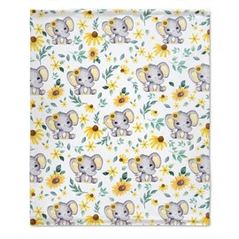 Ottoy Sunflower Elephant Baby Blanket Gifts Sunflower Blanket You are My Sunshine Baby Blanket Sunflower and Elephant Decor Blankets of Sunshine Swaddle Blankets for Baby 40"x30" (Toddler)