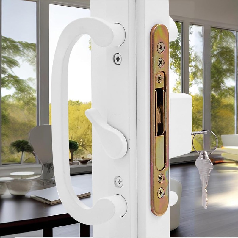 DECEBALUS Sliding Glass Patio Door Handle Set with Mortise Lock