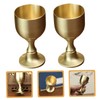Ciieeo 3sets Antique Copper Alloy Wine Cups Delicate Holy Offering