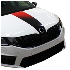 D082 Bonnet Decoration Custom Film Powerdome Sticker Design Accessories Vinyl, Colour gradient black / red
