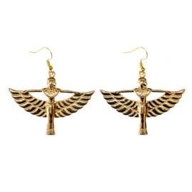 Miniblings Isis Earrings Miniblings Egypt Wings Goddess Egyptian Rebirth Gold XL - Handmade Fashion Jewellery I Earrings, Metal Cotton