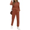 JUSTFASHIONNOW Womens Ribbed Knit Lounge Set 2 Piece Outfits Long