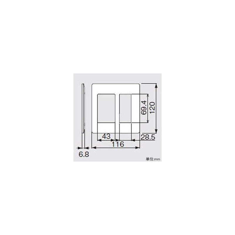 Panasonic WTA7112HK Switch Plate Switch + Outlet Plate Matte Gray
