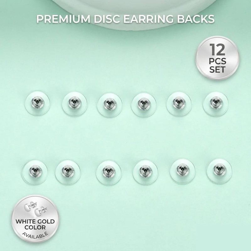 Earring Backs for Droopy Ears, DCRSLB 12PCS Dics Plastic Earring