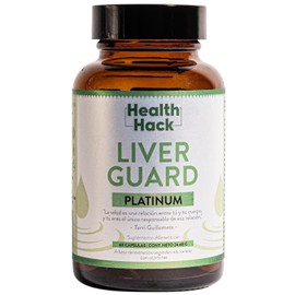 Liver Guard Platinum con Cardo Mariano y NAC | Apoyo y Bienestar Hepático Diario | Cúrcuma, Remolacha, Azufaifo y Pimienta Negra + Vitaminas B6, B9, B12, C y E Naturales | 60 Cápsulas | Health Hack
