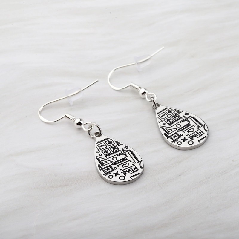 OKEYCH Math Lover Gift Math Teardrop Earrings Math Teacher Jewelry