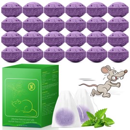 24 Pcs Peppermint Mouse Repellent for Car, Mice Repellent for House, Rat Repellent Indoor, Rats Mouse Deterrent Balls for Indoor Outdoor Garage Attic