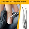 BEZOX Precision Curved Tip Cuticle Scissors - Sharp Scissors for